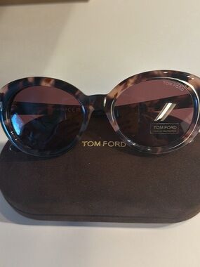Tom Ford Women’s Tortoiseshell Frame Sunglasses with Brown Lenses